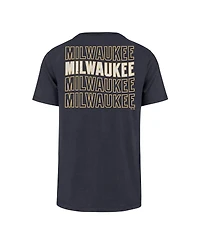 '47 Brand Men's Navy Milwaukee Brewers Hang Back Franklin T-Shirt