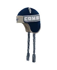 Outerstuff Big Boys and Girls Navy Dallas Cowboys Wordmark Ears Trooper Knit Hat