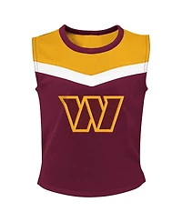Outerstuff Girls Preschool 2-Piece Burgundy Washington Commanders Spirit Cheerleader Set with Bloomers