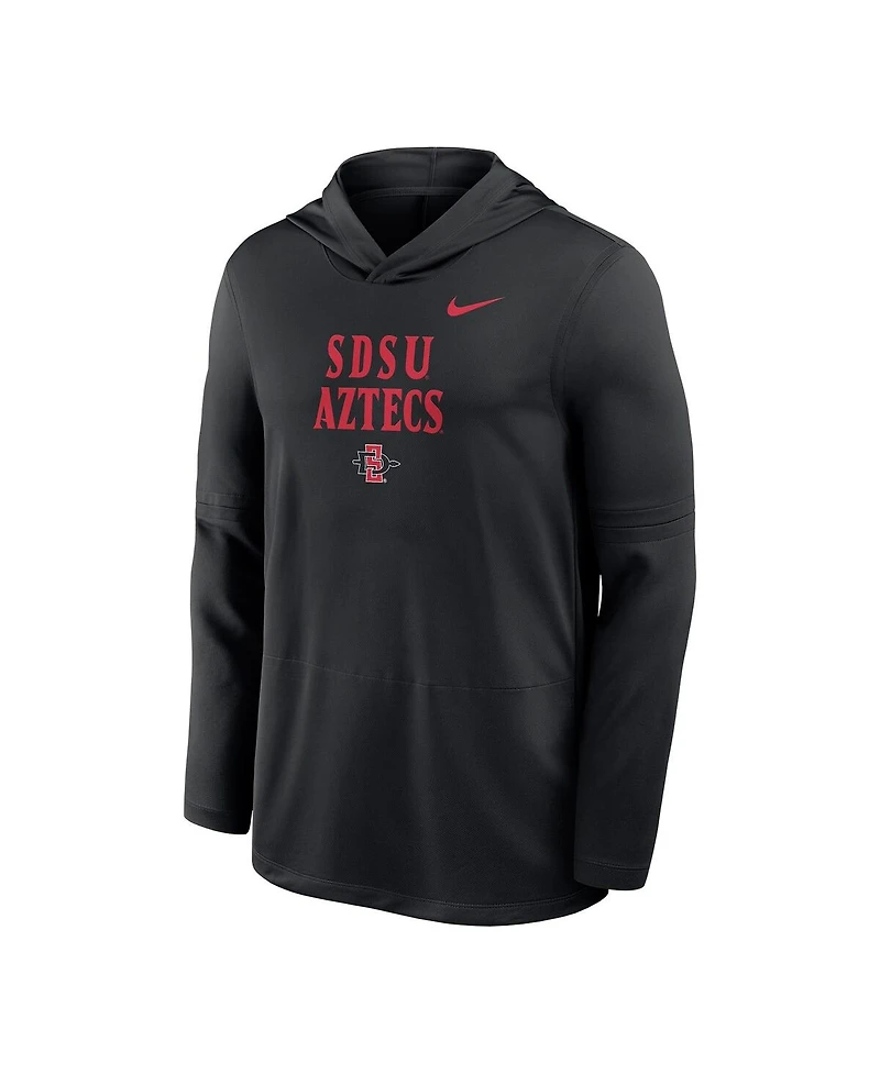 Nike Men's Black San Diego State Aztecs Sideline Dri-fit Lightweight Hoodie
