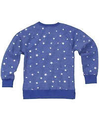 Wes & Willy Big Girls Royal New York Giants Shimmer Star Reverse Fleece Pullover Sweatshirt