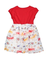 Wes & Willy Girls Toddler Red Kansas City Chiefs Princess Dress