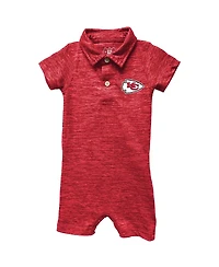 Wes & Willy Baby Boys and Girls Red Kansas City Chiefs Short Leg Cloudy Yarn Polo Bodysuit