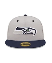 New Era Men's Gray/Navy Seattle Seahawks Flipside 2Tone 59FIFTY Fitted Hat