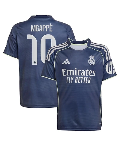 Adidas Big Boys and Girls Kylian Mbappe Blue Real Madrid 2025/26 Away Replica Player Jersey