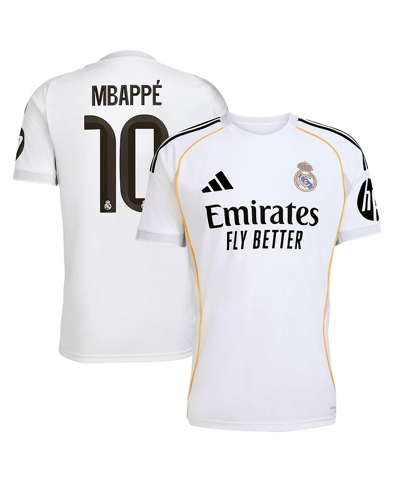 Adidas Men's Kylian Mbappe White Real Madrid 2025/26 Home Replica Player Jersey