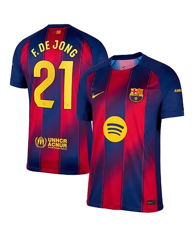 Nike Men's Frenkie de Jong Navy Barcelona 2025/26 Home Replica Jersey