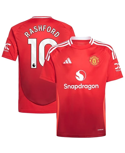 Adidas Big Boys and Girls Marcus Rashford Red Manchester United 2024/25 Home Replica Player Jersey