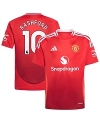 Adidas Big Boys and Girls Marcus Rashford Red Manchester United 2024/25 Home Replica Player Jersey