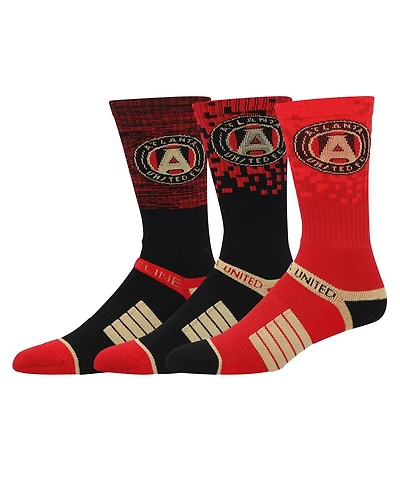 Strideline Men's Atlanta United Fc Premium 3-Pack Knit Crew Socks Set