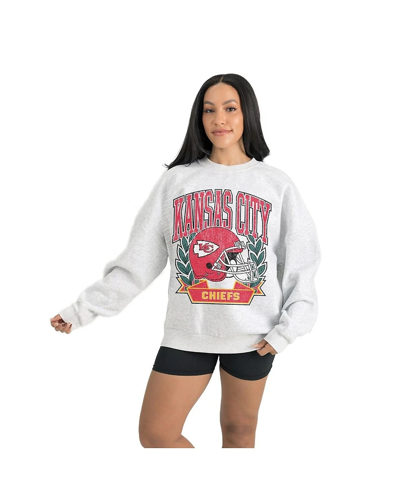 Gameday Couture Women's Gray Kansas City Chiefs Heritage Premium Fleece Pullover Sweatshirt