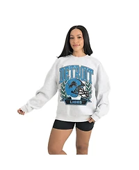Gameday Couture Women's Gray Detroit Lions Heritage Premium Fleece Pullover Sweatshirt