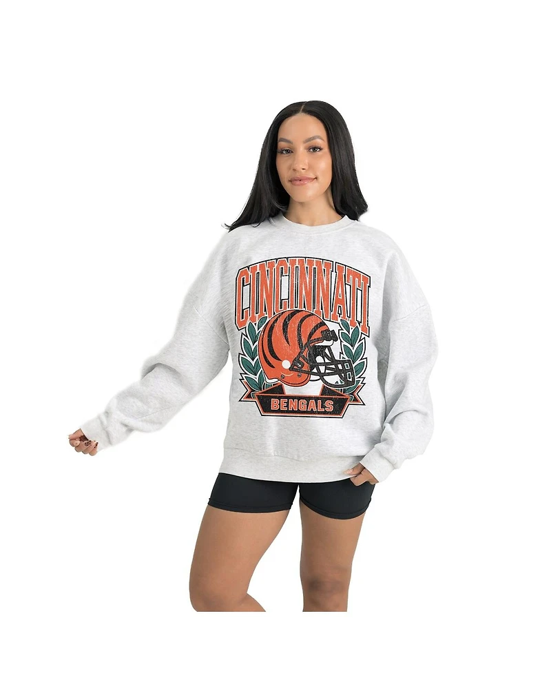 Gameday Couture Women's Gray Cincinnati Bengals Heritage Premium Fleece Pullover Sweatshirt