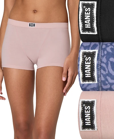 Hanes Women's 3-Pk. Originals Ultimate Boxer Brief Underwear 45VOBB