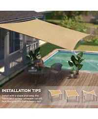 20' x 13' Recgle Outdoor Patio Portable Shade Canopy Sun Sail -