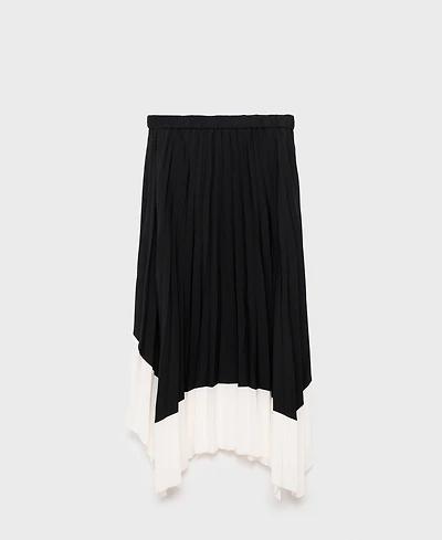 Mango Women's Pleated Asymmetric Skirt