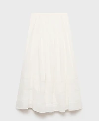 Mango Women's Lace Cotton Skirt