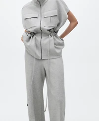 Mango Women's Elastic Waist Straight-Fit Pants