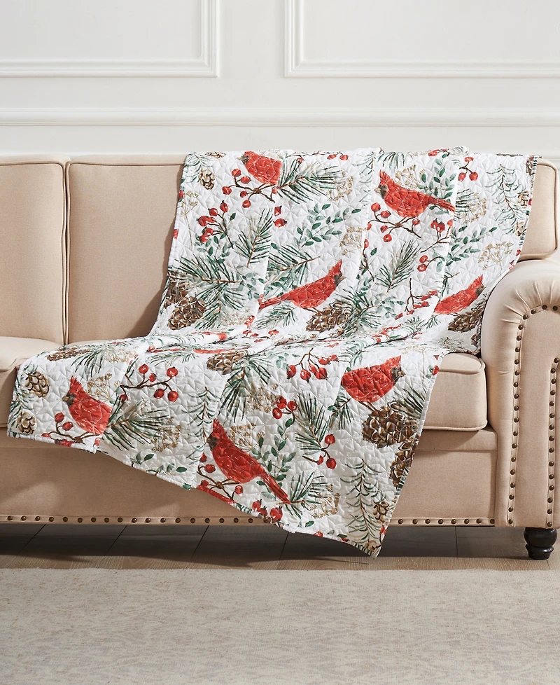 Greenland Home Fashions Cardinal Plaid Winter Wonderland Reversible Throw, 50" x 60"