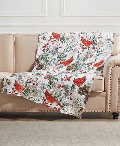 Greenland Home Fashions Cardinal Plaid Winter Wonderland Reversible Throw, 50" x 60"
