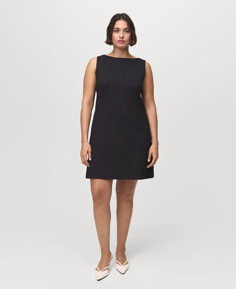 Mango Women's Short Pinstripe Dress