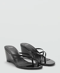 Mango Women's Crisscross Straps Wedge Sandals
