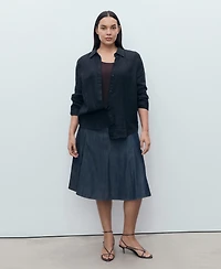 Mango Women's Pleated Denim Skirt