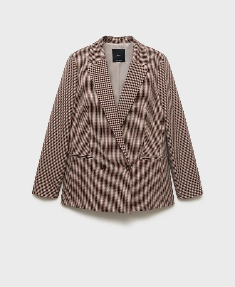 Mango Women's Micro-Houndstooth Double-Breasted Jacket