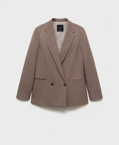 Mango Women's Micro-Houndstooth Double-Breasted Jacket