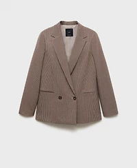 Mango Women's Micro-Houndstooth Double-Breasted Jacket