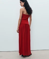 Mango Women's Mixed Knit Halter Dress