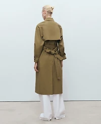 Mango Women's Long Double-Breasted Trench Coat