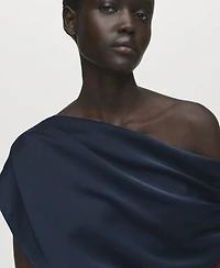 Mango Women's Asymmetrical Satin Dress