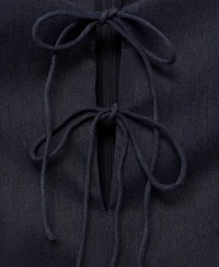 Mango Women's Bows Denim Effect Dress