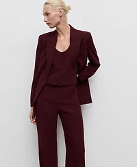Mango Women's Straight Mid-Rise Suit Pants