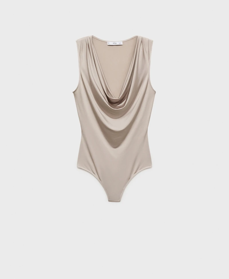 Mango Women's Draped Neckline Bodysuit