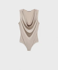 Mango Women's Draped Neckline Bodysuit