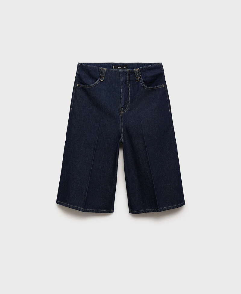 Mango Women's Mid-Rise Denim Bermuda Shorts