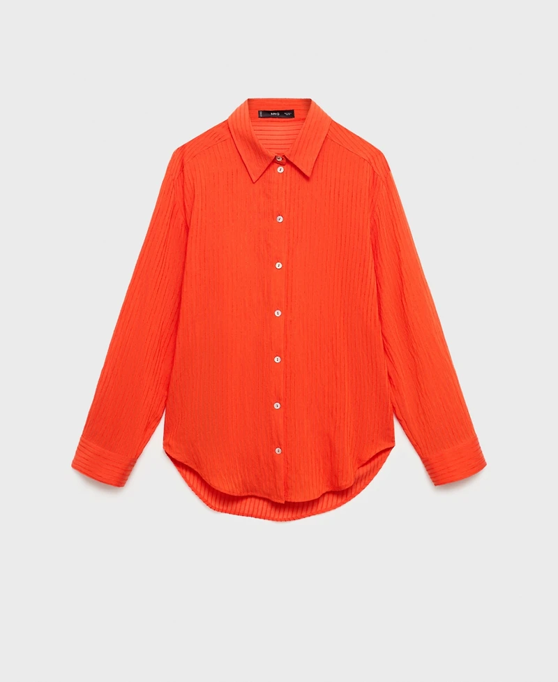 Mango Women's Oversized Crinkled-Effect Shirt