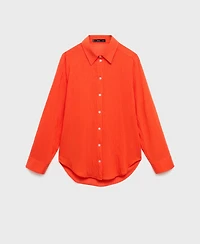 Mango Women's Oversized Crinkled-Effect Shirt