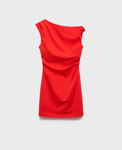 Mango Women's Asymmetrical Neckline Short Dress