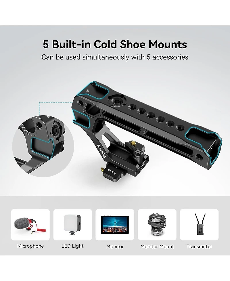 SmallRig 3766 Nato Top Handle with 50mm Low-Profile Rail
