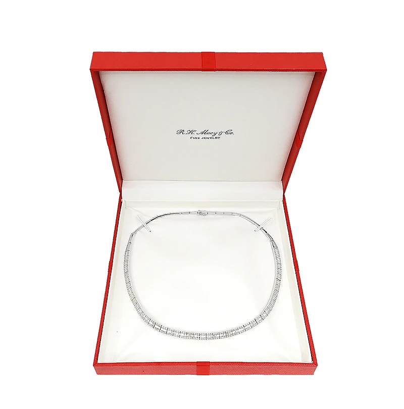 Effy Diamond Round & Baguette 17" Collar Necklace (4 ct. t.w.) 14k Gold (also available White Gold)