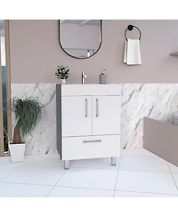 Tuhome Velloc 24"" Bathroom Vanity White White Mdf
