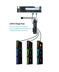 Lian-Li Uni Fan Tl Wireless 120mm Argb Case Fan with Controller, White, 3-Pack