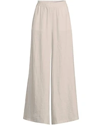 Lands' End Women's Plus Linen High Rise Palazzo Pants - Set Bottom