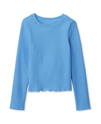 Lands' End Girls Active Long Sleeve Rib Knit Top