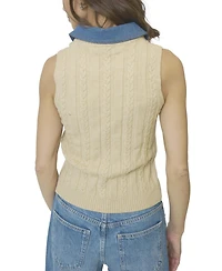 Central Park West Women's Dash Denim Collared Shell