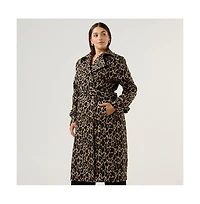 Estelle Plus Shari Leopard Print Trench