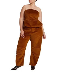 Eloquii Women's Corduroy Barrel Leg Pants
